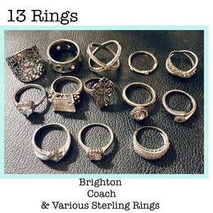 SOLD!! 💗💗💗13 Piece Silver Ring Bundle